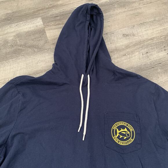 Southern Tide Hooded T-Shirt Mens Sz Large Navy Blue Graphic Pullover Logo - Picture 6 of 7